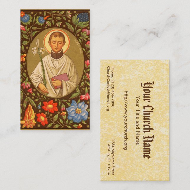 Carte De Visite St. Aloysius Gonzaga (PM 01) Plein Bleed (Devant / Derrière)