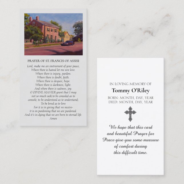 Carte De Visite St. Francis of Assisi Red Yellow Blue Green (Devant / Derrière)