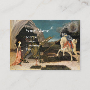 CARTE DE VISITE ST.GEORGE, DRAGON, PRINCESS RED RUBY GEM MONOGRAMM