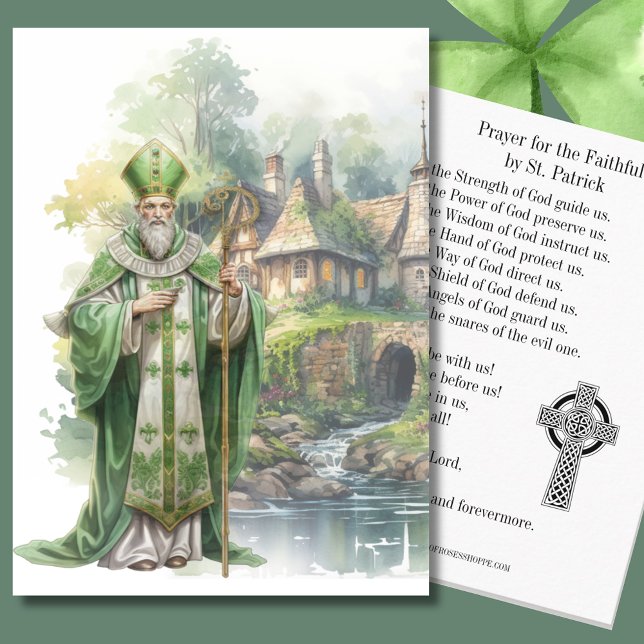 Carte De Visite St. Patrick's Irish Holy Prayer Card (Créateur téléchargé)