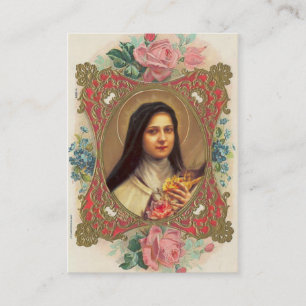 Carte De Visite St Therese de cru le petits Novena/roses de fleur