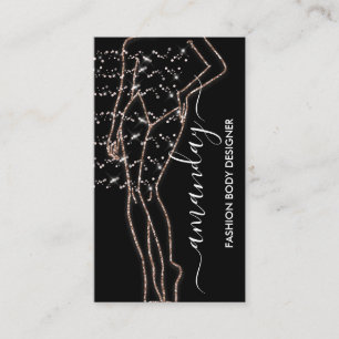 Carte De Visite Stand Out in Style avec Fashion Designer Rose Glam