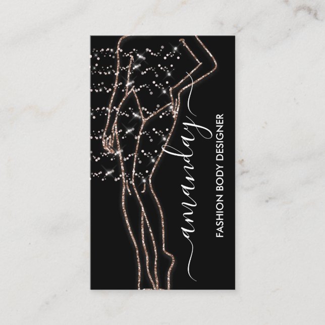 Carte De Visite Stand Out in Style avec Fashion Designer Rose Glam (Devant)