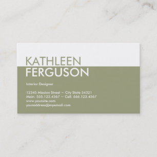 Carte De Visite Standard couleur deux tons bloc vert professionnel