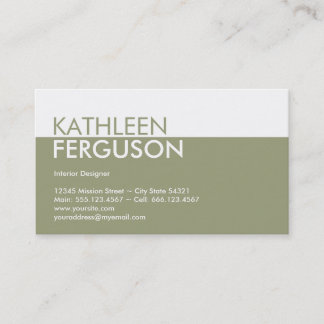 Carte De Visite Standard couleur deux tons bloc vert professionnel