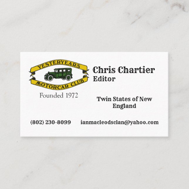 Carte de visite standard de 3,5 po x 2,0 po (Devant)