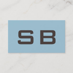 Carte de visite standard Monogramme moderne bleu