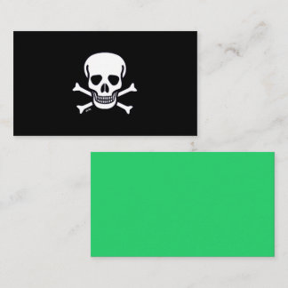 Carte de visite standard noir et vert Skull n Bone