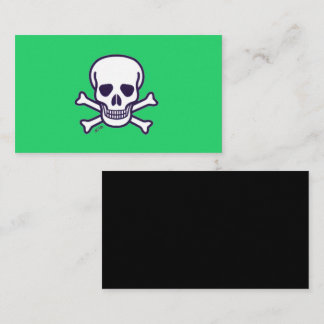 Carte de visite standard verte et noire Skull n Bo