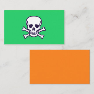 Carte de visite standard verte et orange Skull n B