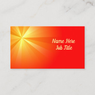 Carte De Visite Starburst jaune sur rouge