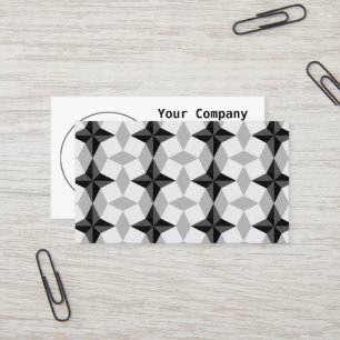 Carte De Visite Starbust noir et gris et Motif Rhombus