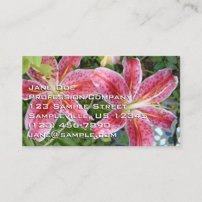 Carte De Visite Stargazer Lilies Jardin Floral (Devant)