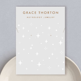 Carte De Visite Stars célestes zodiaques Collier d'oreille gris
