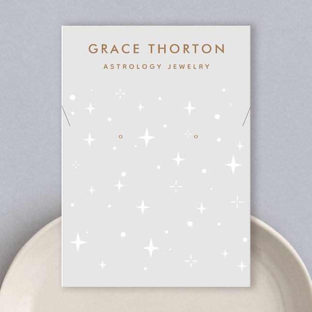 Carte De Visite Stars célestes zodiaques Collier d'oreille gris (Créateur téléchargé)