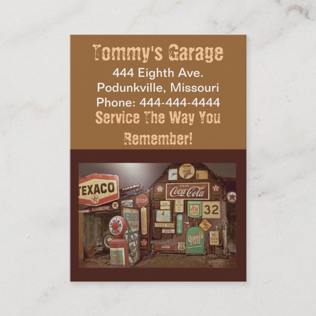 Carte De Visite Station service/carte de visite des véhicules à (Devant)