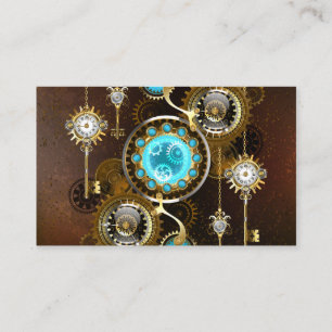 Carte De Visite Steampunk Arrière - plan rouillé avec des lentille