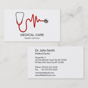 Carte De Visite Stethoscope ECG Wave Médicale EKG Heartbeat Line