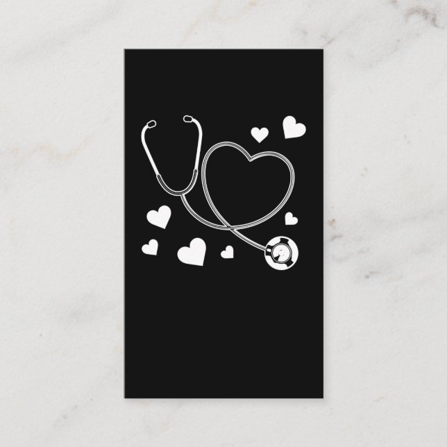 Carte De Visite Stethoscope Nurse Love Hospital (Devant)