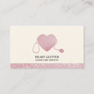 Carte De Visite Stethoscope Sparkling Heart Doctor soins aux aînés