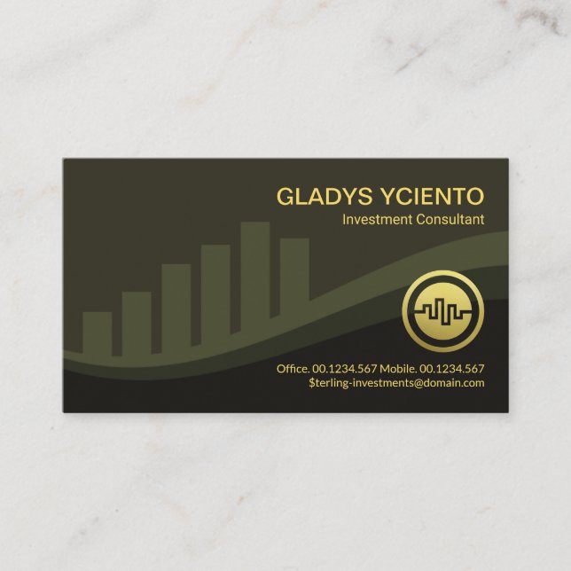 Carte De Visite Stock Exchange Graph Vague investissement (Devant)