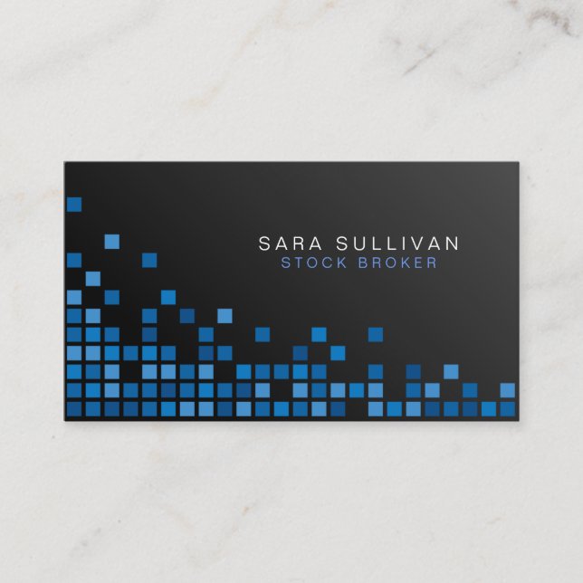 Carte De Visite StockBroker FinancialInvestissement BlueCubes Abst (Devant)