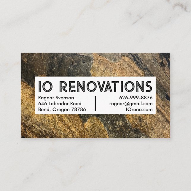 Carte De Visite Stonemason Entrepreneur Handyman Cool Texture rust (Devant)