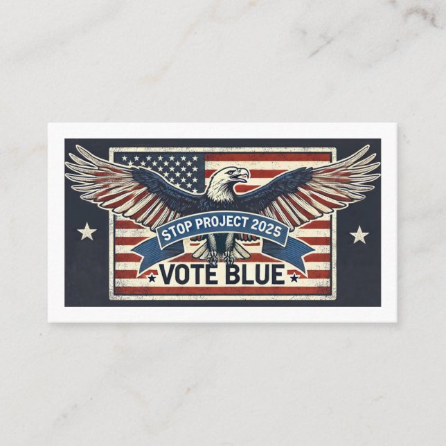 Carte De Visite Stop Project 2025 - Vote Blue (Devant)