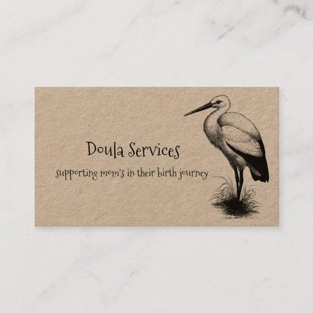 Carte De Visite Stork Doula Ou Midwoman Kraft (Devant)