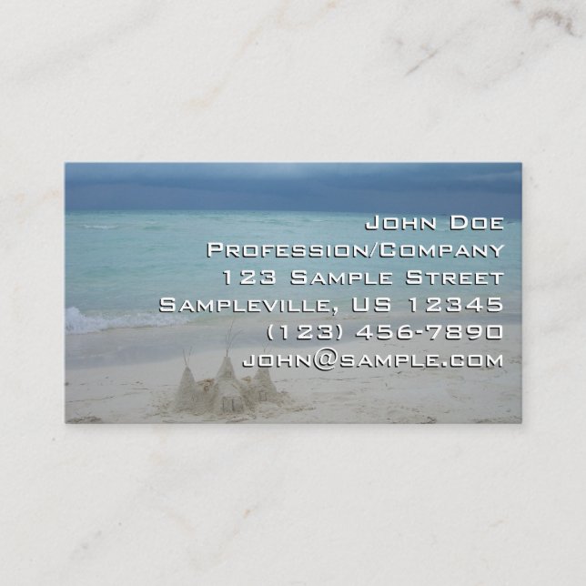 Carte De Visite Stormy Sandcastle Beach Landscape (Devant)