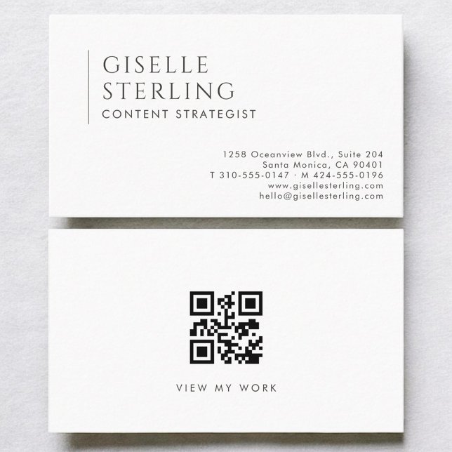Carte De Visite Stratège de contenu Professionnel Moderne Code QR (Créateur téléchargé)