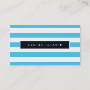 Carte De Visite STRIPE SIMPLE MODERNE MOTIF audacieux bleu aqua te
