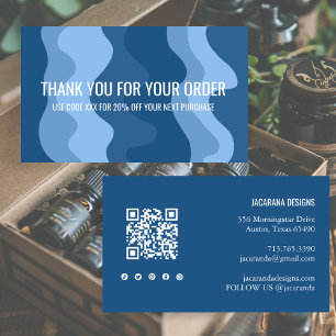 Carte De Visite Stripes colorées QR Code MERCI des médias sociaux