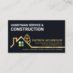 Carte De Visite Structure de construction créative Gold Bordure d