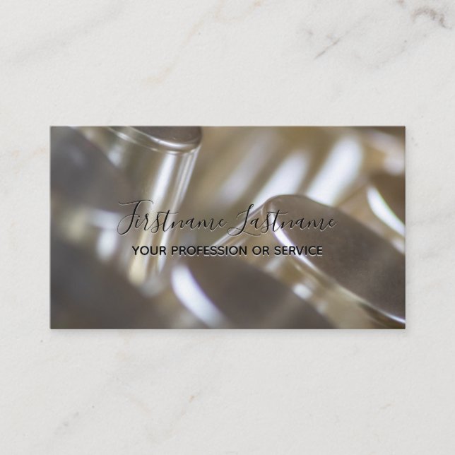 Carte De Visite Structures Abstraites en alliage d'or argenté (Devant)