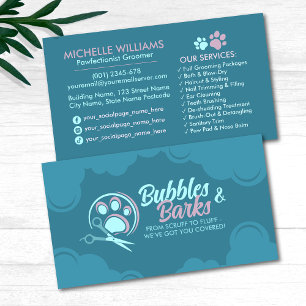 Carte De Visite Studio De Grooming Pour Animaux - Services Groomer