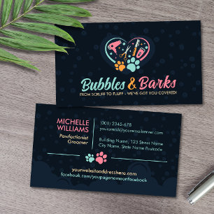 Carte De Visite Studio De Grooming Pour Animaux - Services Groomer