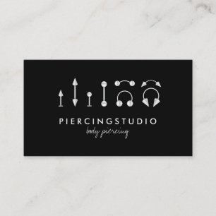 Carte De Visite Studio de tatouage Piercing Black