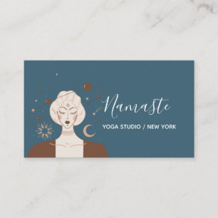 Carte De Visite Studio de yoga céleste aux tons muets modernes