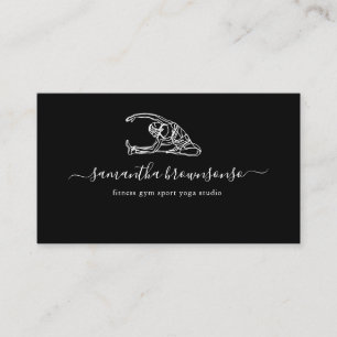 Carte De Visite Studio de yoga sport gym Black Fitness