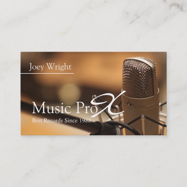 Carte De Visite Studio d'enregistrement de musique professionnelle (Devant)