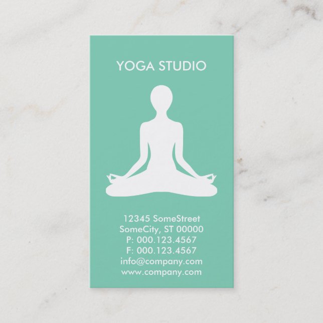 Carte De Visite studio fait sur commande de yoga (Devant)