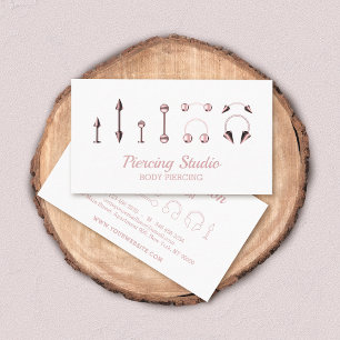 Carte De Visite Studio rose de perçage du corps d'or