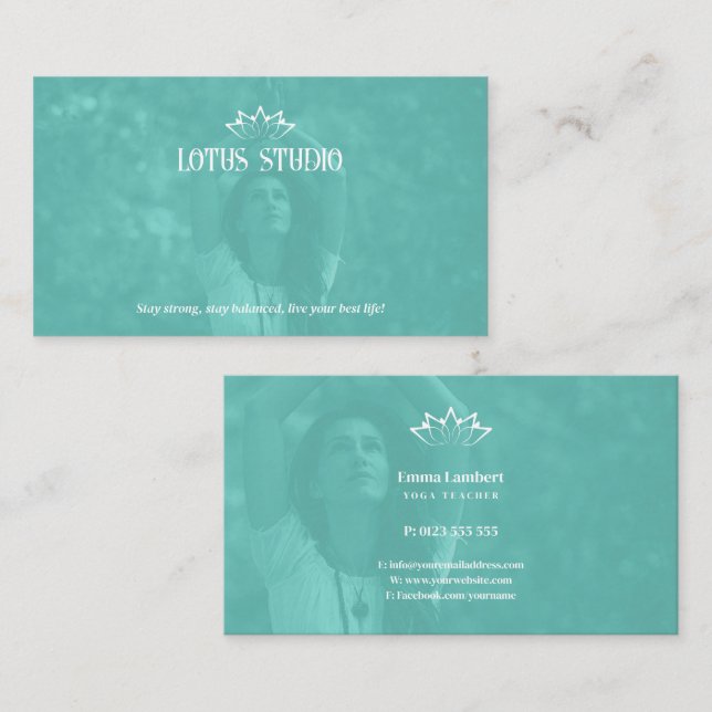 Carte De Visite Studio Yoga | Enseignant personnel (Devant / Derrière)