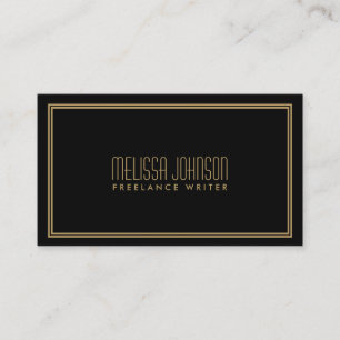 Carte De Visite Style Art Déco Simple Elegance Noir/Or