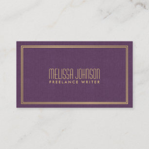 Carte De Visite Style Art Déco Simple Elégance Violet/Faux Or