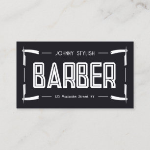 Carte De Visite Style barbier de cadre Razor