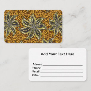 Carte De Visite Style Batik Floral Abstrait africain