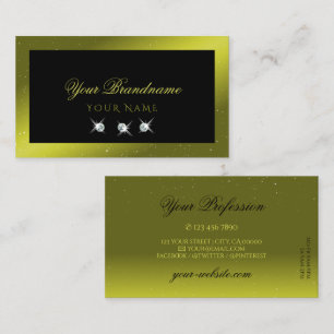 Carte De Visite Style Black Olive Vert Jaune Jaune Étincelant Bijo