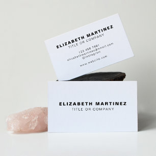 Carte De Visite Style blanc moderne avant et arrière Personnalisé